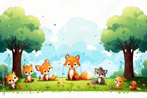 Animals having a picnic in the park  enjoying a sunny day on isolated white  on isolated white background Single object    The images are of high quality and clarity