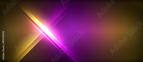 Neon shiny glowing lines background. Vector illustration