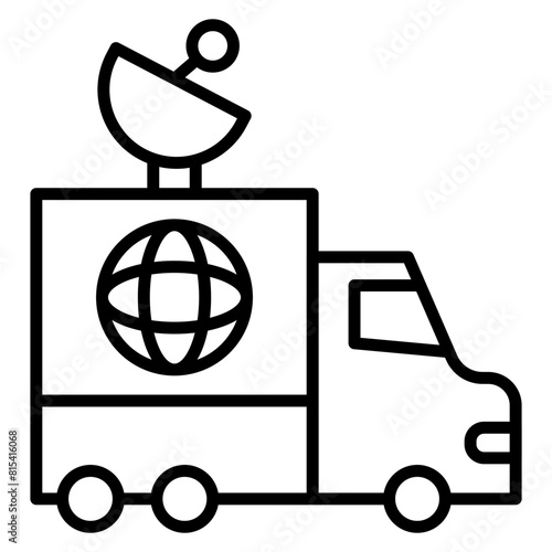 Satellite Truck vector icon. Can be used for Communication and Media iconset.
