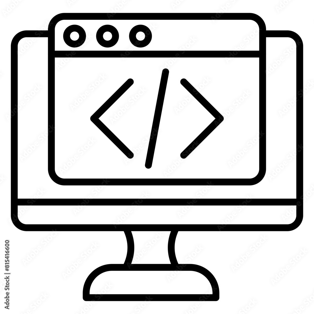 Code Learning vector icon. Can be used for Online Education iconset. Code Learning vector icon. Can be used for Online Education iconset.