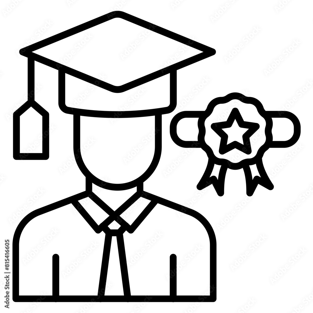 Graduation vector icon. Can be used for Online Education iconset. Graduation vector icon. Can be used for Online Education iconset.