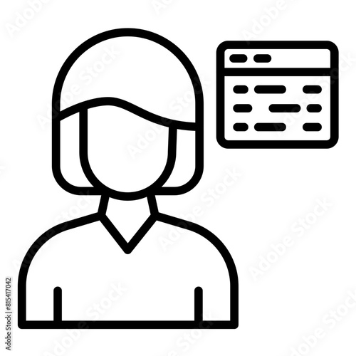 IT Specialist vector icon. Can be used for Women iconset.