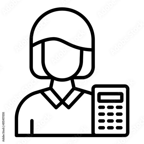 Accountant vector icon. Can be used for Women iconset.