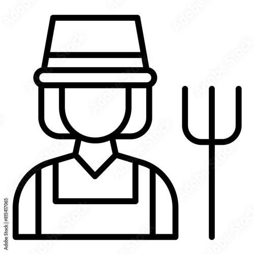 Farmer vector icon. Can be used for Women iconset.