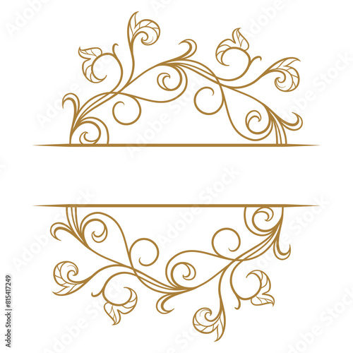 Vector floral split monogram template on a white background