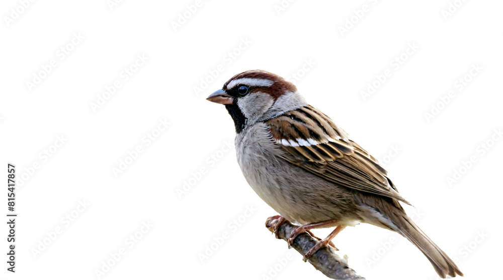 Fototapeta premium Sparrow on transparent background