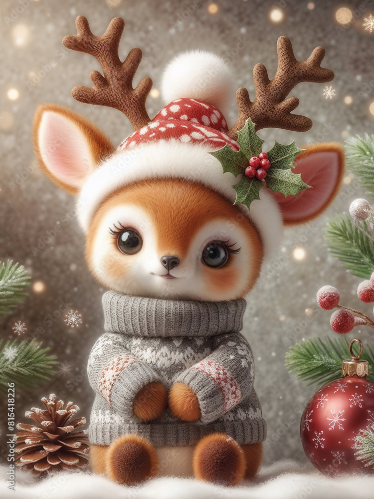 Reindeer with decor. AI-generted Reindeer with decor. AI-generted