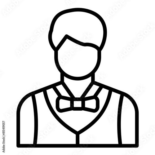 Male Croupier vector icon. Can be used for Casino iconset.
