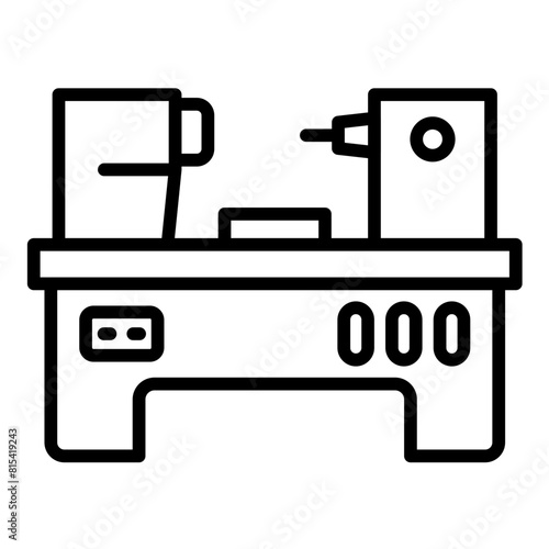 Lathe Machine vector icon. Can be used for Mettalurgy iconset.