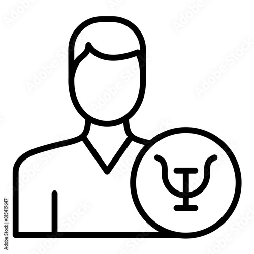 Psychologist Male vector icon. Can be used for Psychology iconset.