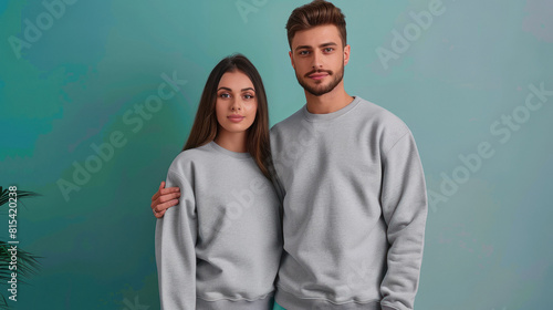 couple standing together in sweatshirt