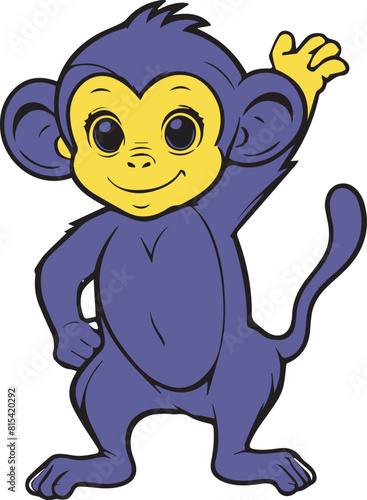 monkey animal color illustration 