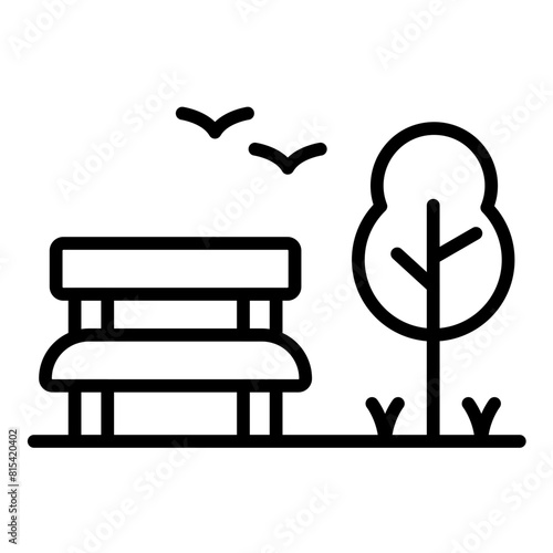 Park Bench vector icon. Can be used for Trekking iconset.