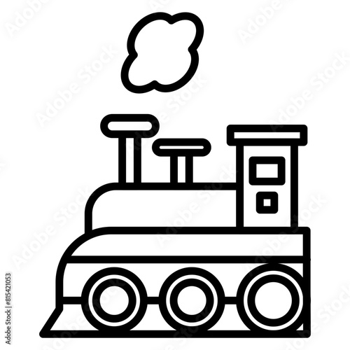 Steam Engine vector icon. Can be used for Railway iconset.