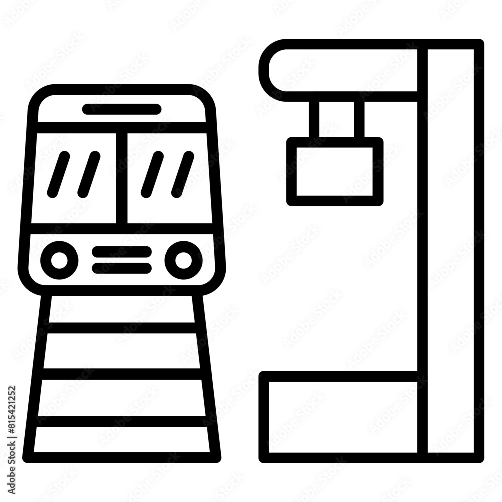 Railway Station vector icon. Can be used for Railway iconset.