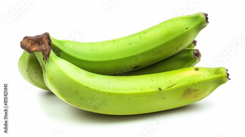 Green banana isolated on a white background