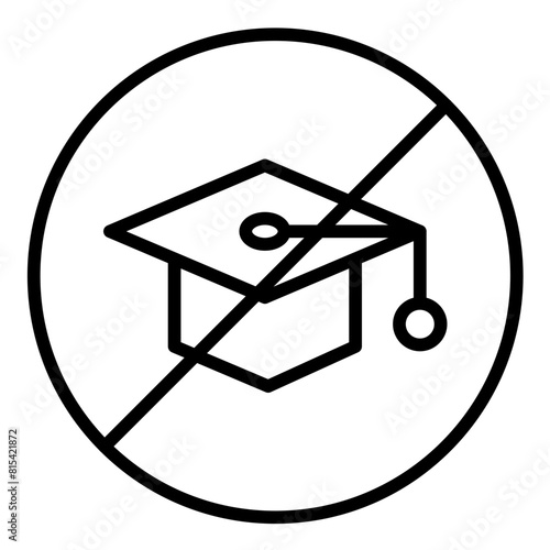 No Education vector icon. Can be used for Homeless iconset.