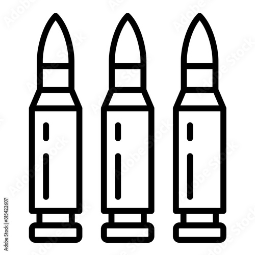 Bullets vector icon. Can be used for Shooting iconset.