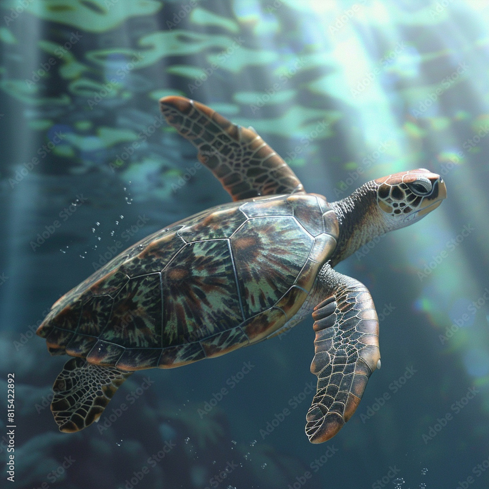 Fototapeta premium sea turtle swimming 