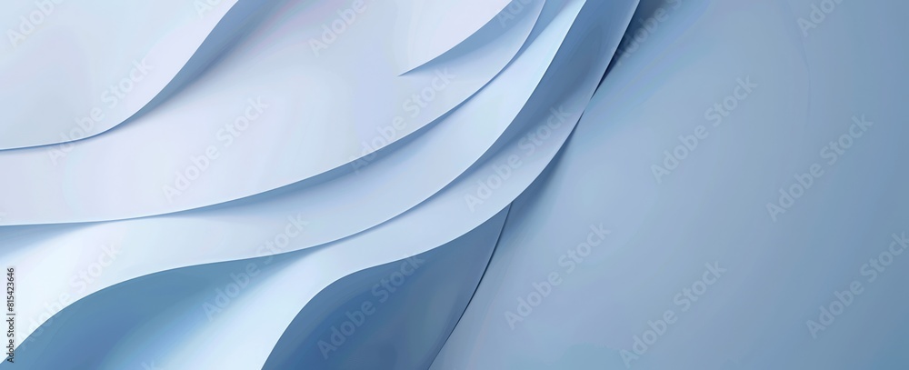 Cool Blue Tones Abstract Paper Waves Background
