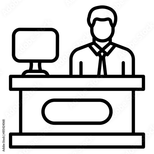 Dedicated Desk vector icon. Can be used for Coworking Space iconset.