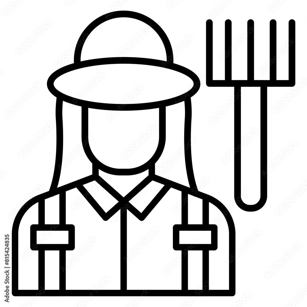 Woman Farmer vector icon. Can be used for Agriculture iconset. Woman Farmer vector icon. Can be used for Agriculture iconset.