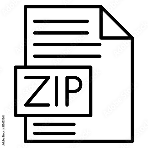 Zip vector icon. Can be used for Documents And Files iconset.