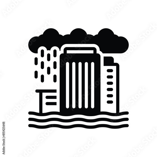 Black solid icon for flooding