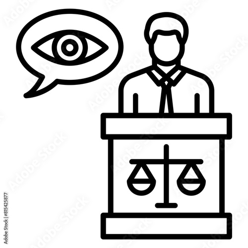 Male Witness vector icon. Can be used for Crime Investigation iconset.