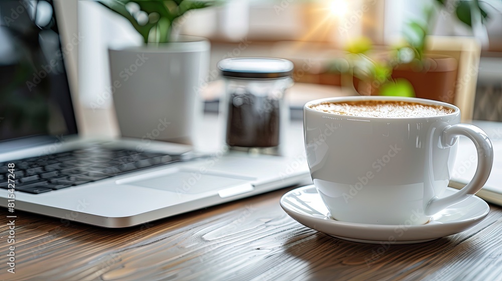 Cozy Scene with Laptop and Coffee Cozy Scene with Laptop and Coffee