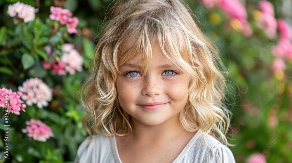 Whimsical Portrait of a Young Girl in Bloom Whimsical Portrait of a Young Girl in Bloom