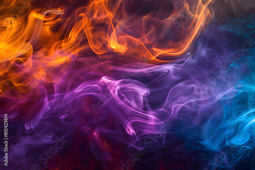 Abstract colorful smoke waves background