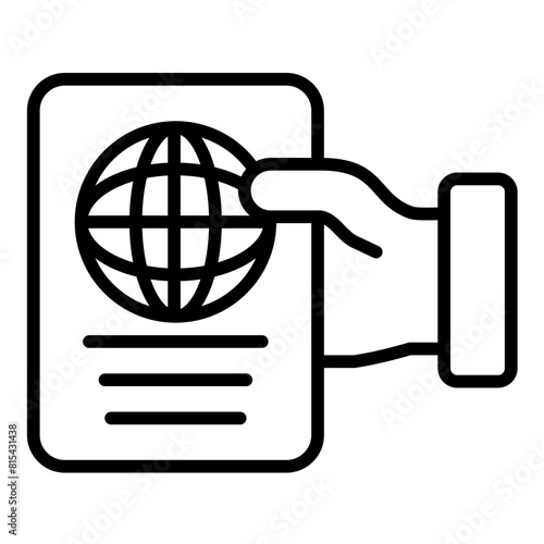Passport in Hand vector icon. Can be used for Business and HR iconset.