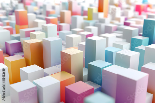 Abstract 3d colorful cityscape blocks background