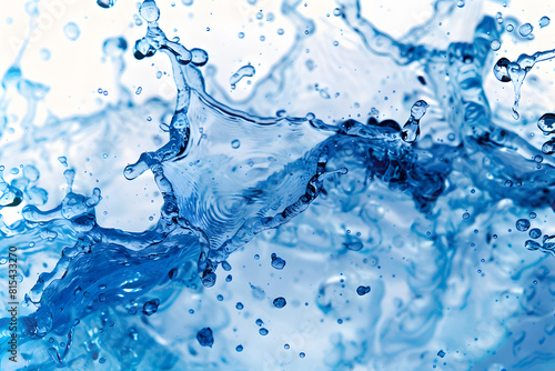 Crisp blue water splash close-up