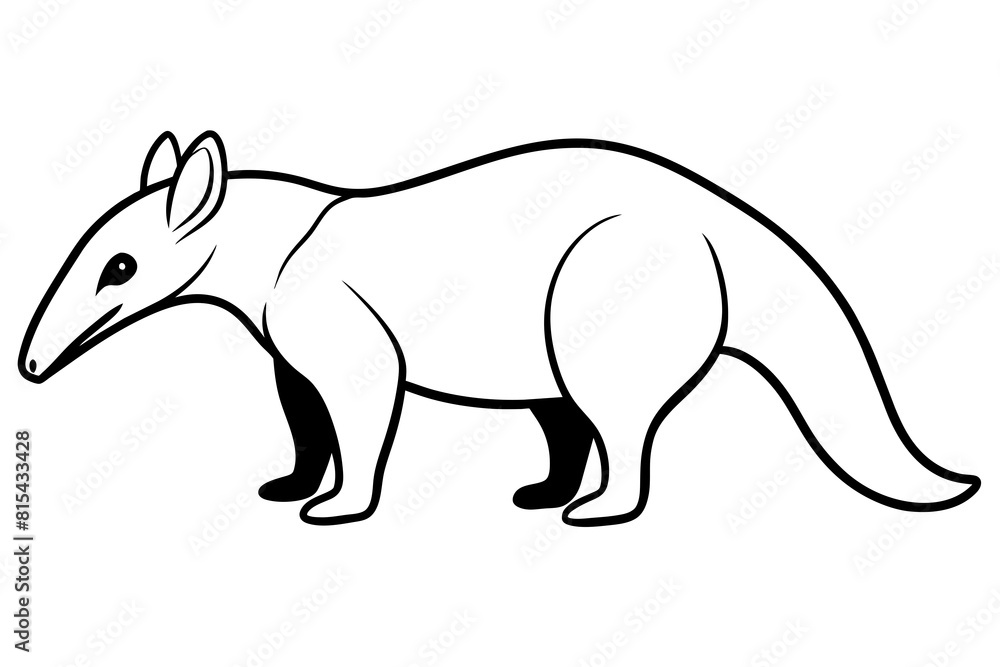 anteater line art silhouette illustration anteater line art silhouette illustration