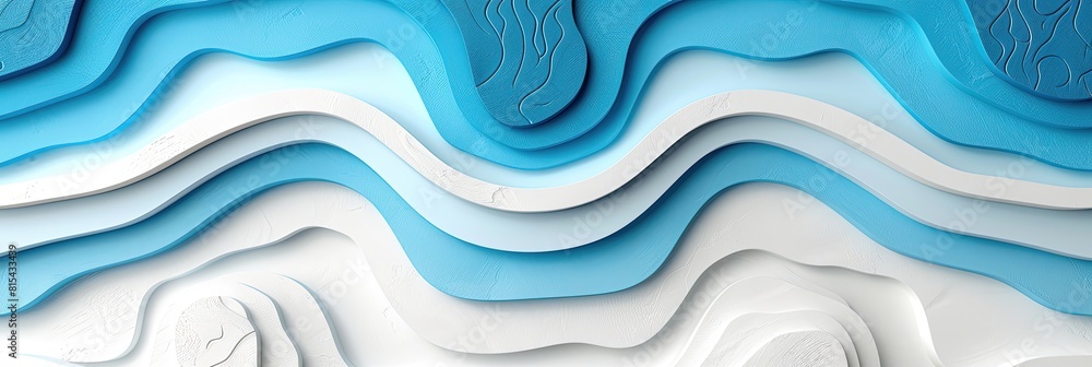 Fototapeta premium A blue and white wave with a white stripe