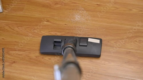 Wallpaper Mural Operation of a vacuum cleaner in first person. Slow movement of the vacuum cleaner brush, which collects scattered cereals on the kitchen floor Torontodigital.ca