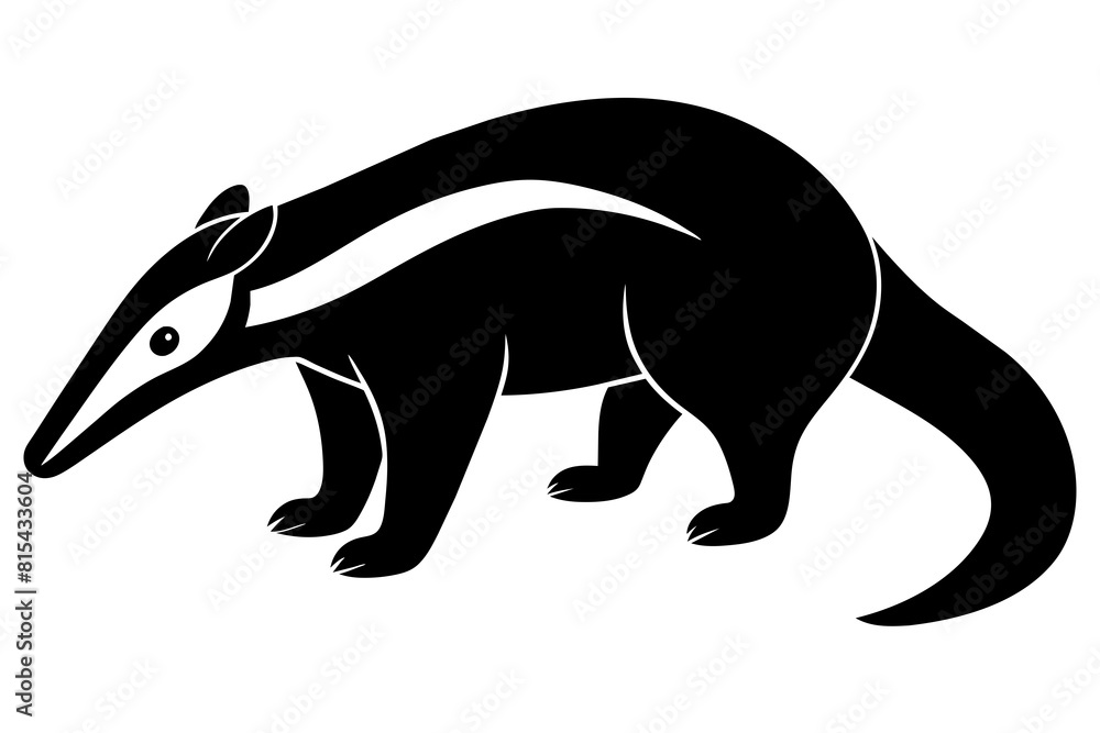 anteater line art silhouette illustration anteater line art silhouette illustration