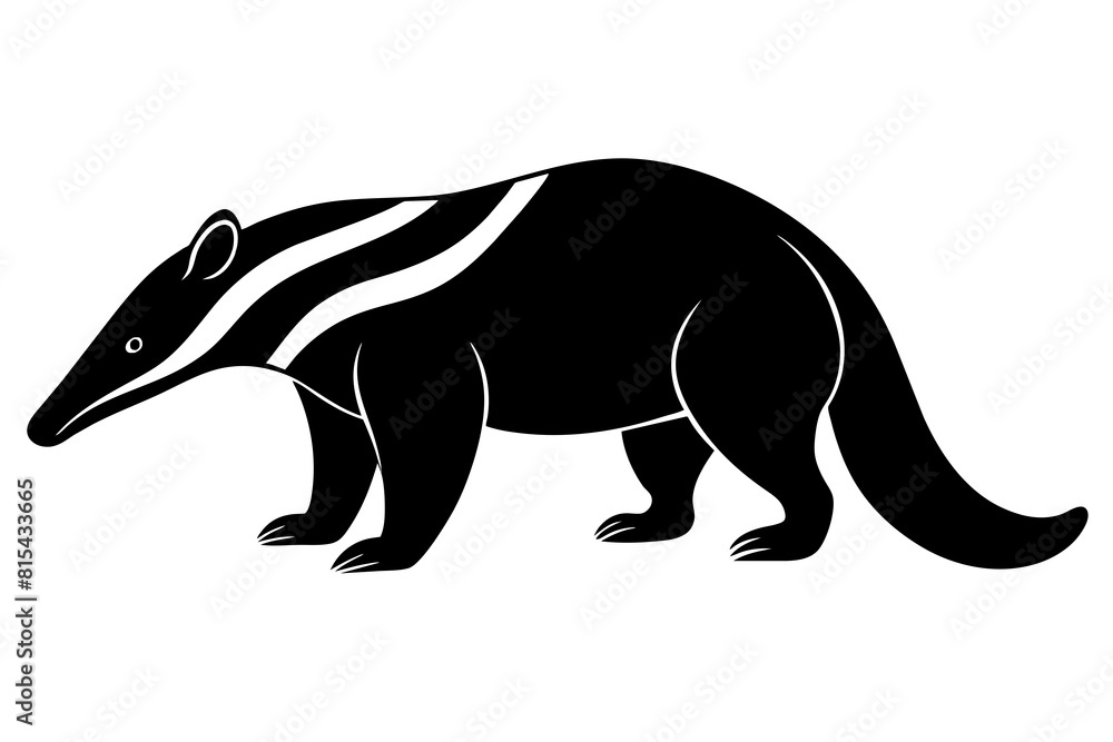 anteater line art silhouette illustration anteater line art silhouette illustration