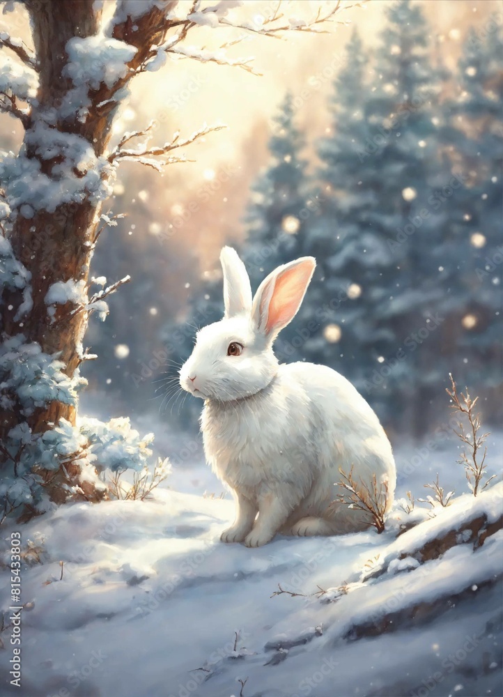 rabbit in the snow rabbit in the snow