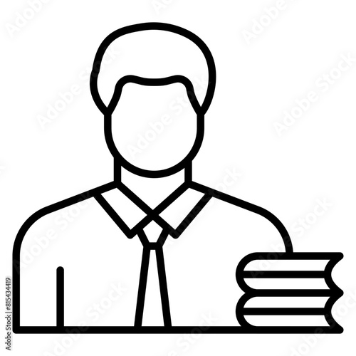 Teacher Male vector icon. Can be used for Literature iconset.