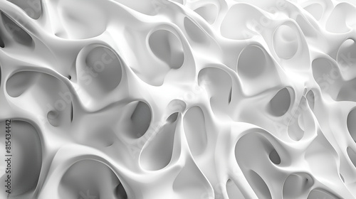 Abstract 3d rendering of white wavy surface with holes  Beautiful light tonal wavy 3D background  illustration for banner  presentation  Abstract 3d rendering of wavy surface  Futuristic background