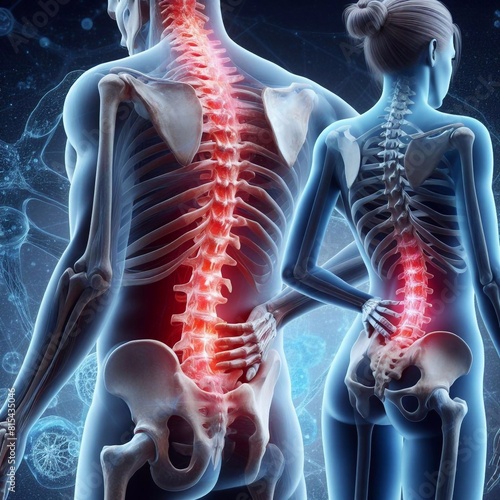 Spinal pain, spinal injury, anatomy concept