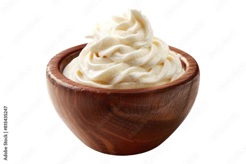 Cream in bowl isolated on transparent background Cream in bowl isolated on transparent background