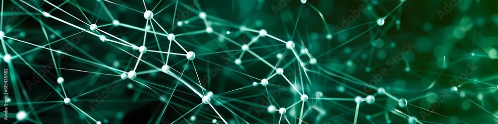 A dynamic digital web of nodes in varying shades of green A dynamic digital web of nodes in varying shades of green