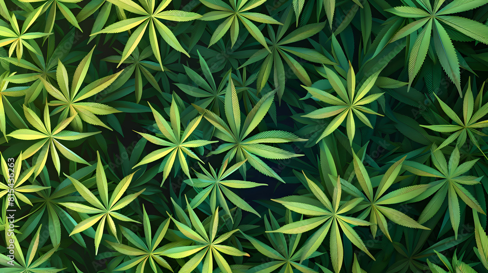 Lush Green Cannabis Leaves Creating a Stylish and Modern Nature Inspired Background Lush Green Cannabis Leaves Creating a Stylish and Modern Nature Inspired Background