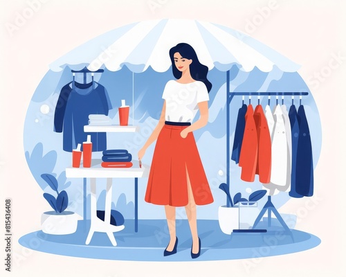 Fashion market flat design front view consumer trends theme water color Splitcomplementary color scheme photo