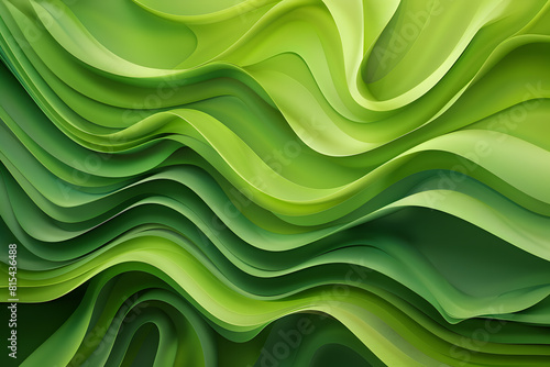Smooth flowing green waves with gradient design for modern backdrop