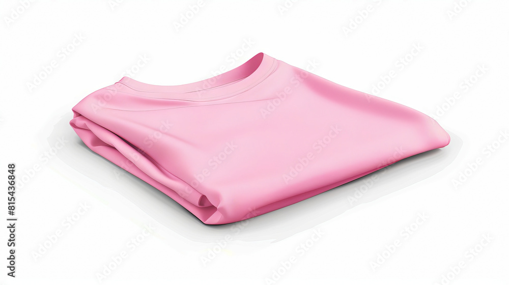 A pink shirt folded on a white background.